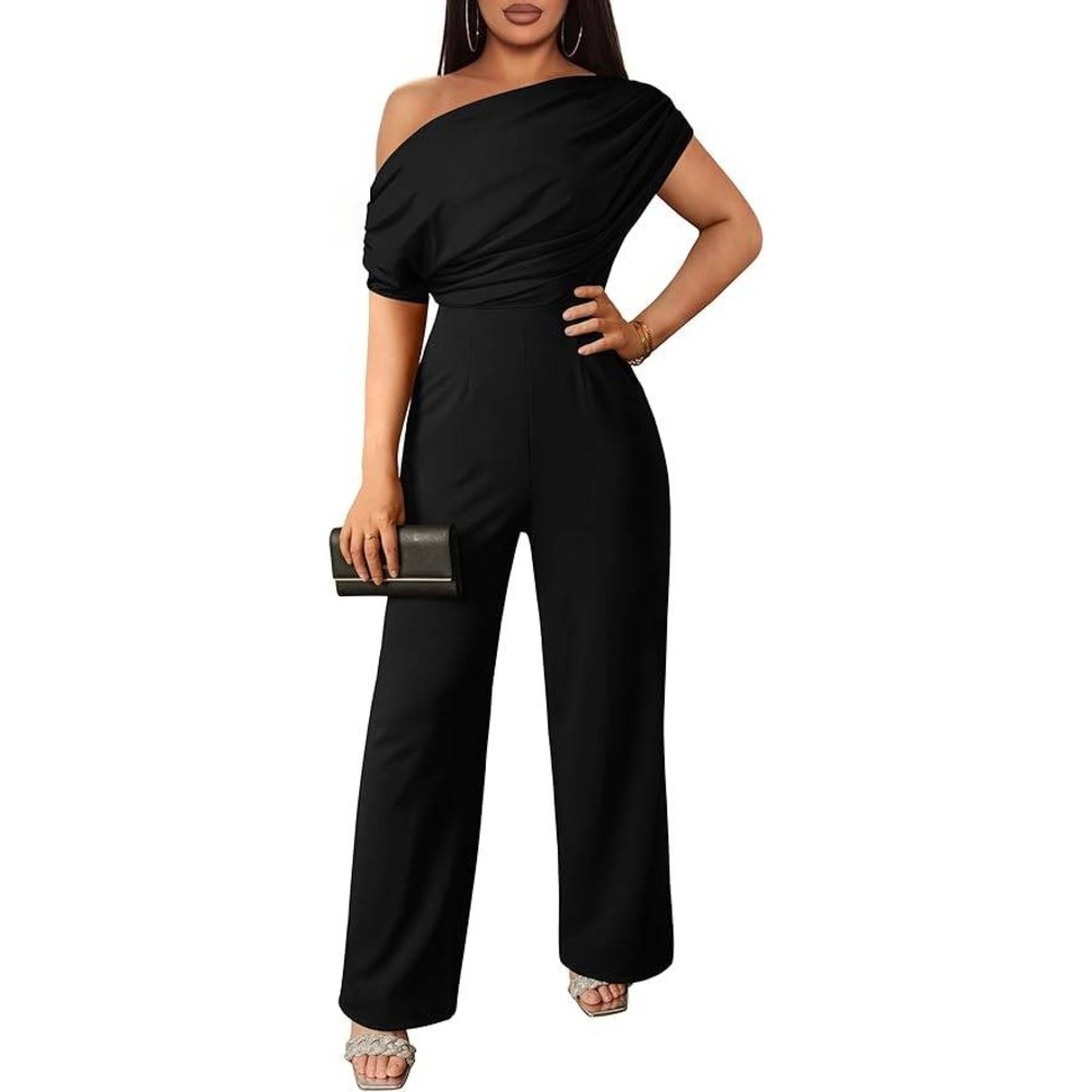 MSRP $52 YMDUCH Women's M Casual Sleeveless Off Shoulder Wide Leg Long Pant